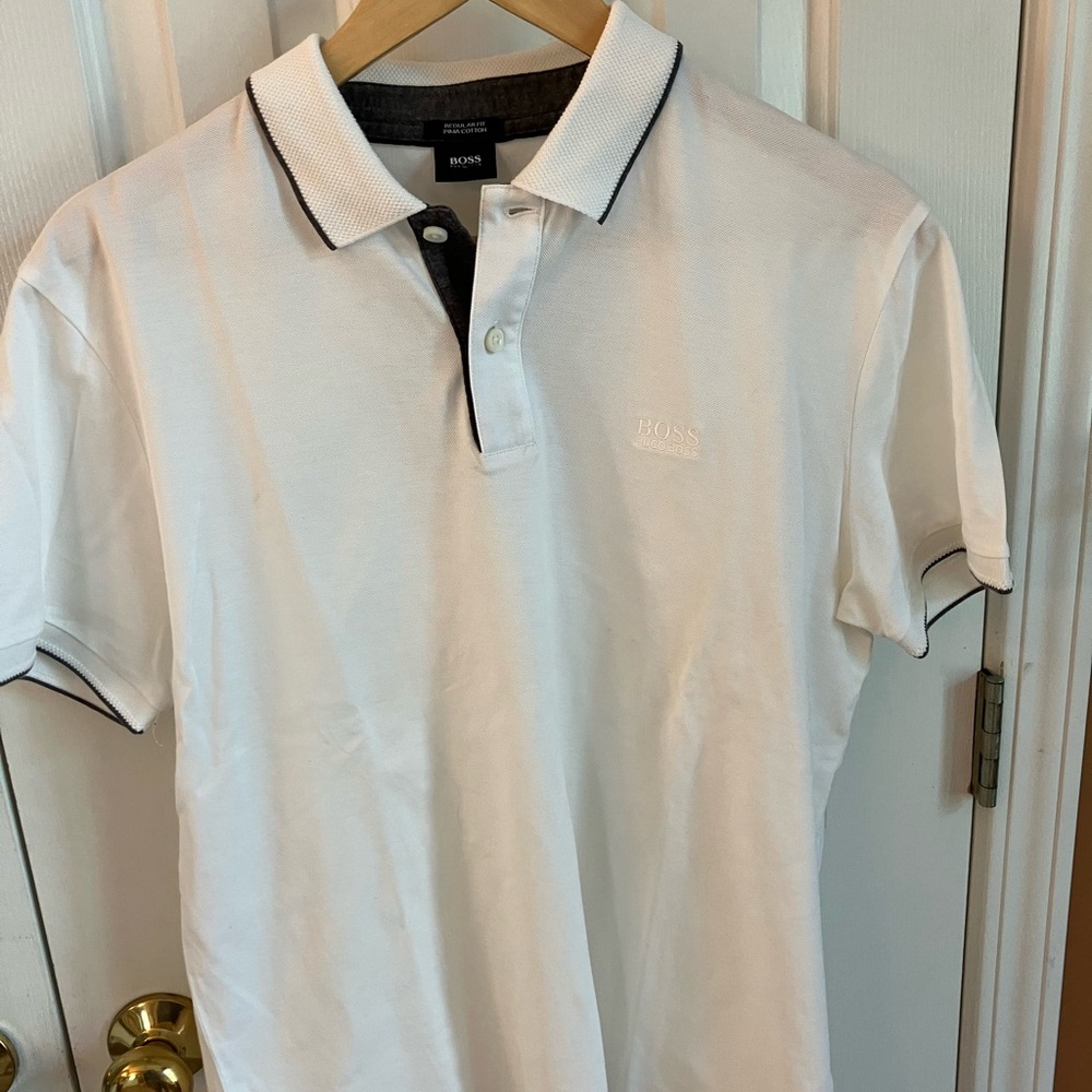 Hugo Boss Regular Fit Polo, White, Large